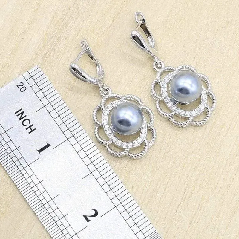925 Sterling Silber Brautschmuck Sets für Frauen Geometrische Ohrringe Ringe Anhänger Halskette Geburtstag Hochzeitsgeschenk