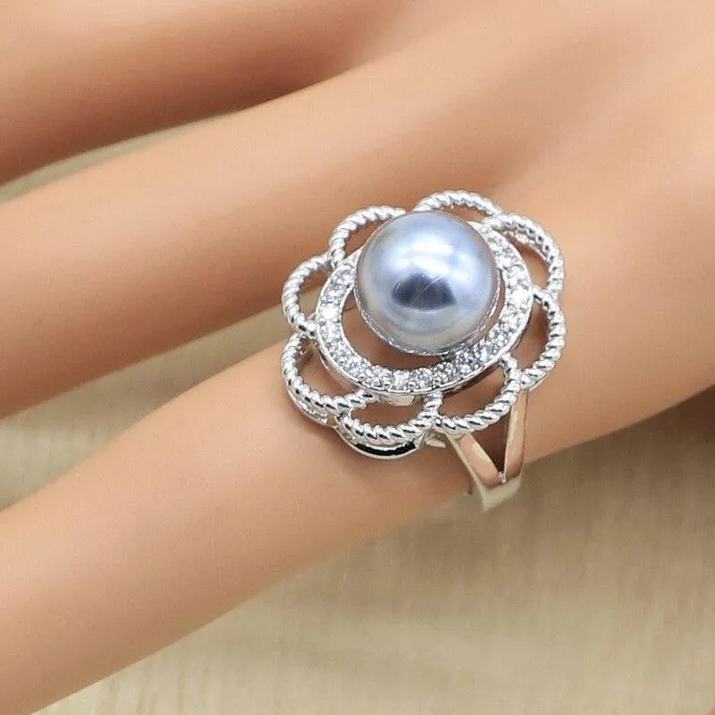 925 Sterling Silber Brautschmuck Sets für Frauen Geometrische Ohrringe Ringe Anhänger Halskette Geburtstag Hochzeitsgeschenk