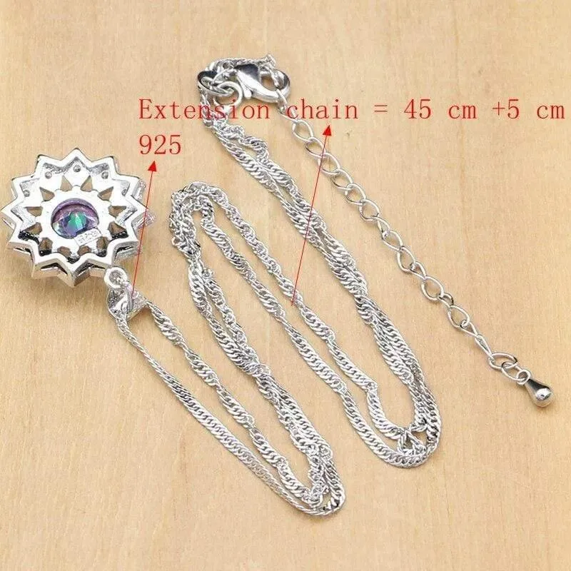 Zirkonia-Schmuckset für Frauen, Silber 925, Schmuck, Hochzeit, Ohrringe mit Stein, Ringe, Halsketten-Set