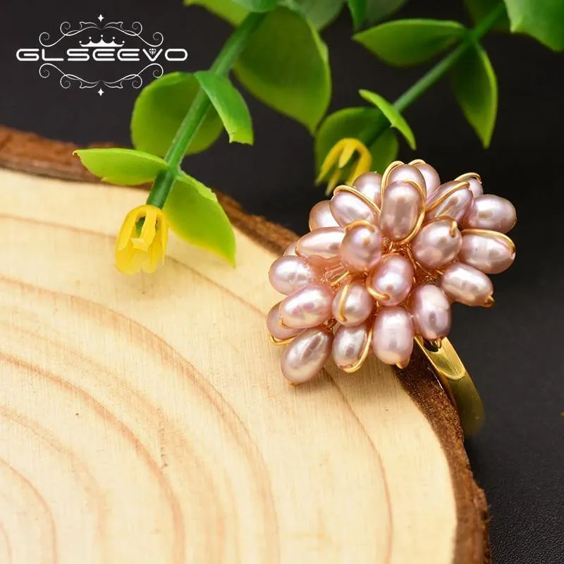 925 Sterling Silber Natürliche Süßwasser Rosa Perle Herzform Ring Für Frauen Hochzeit Edlen Schmuck anillos mujer GR0235