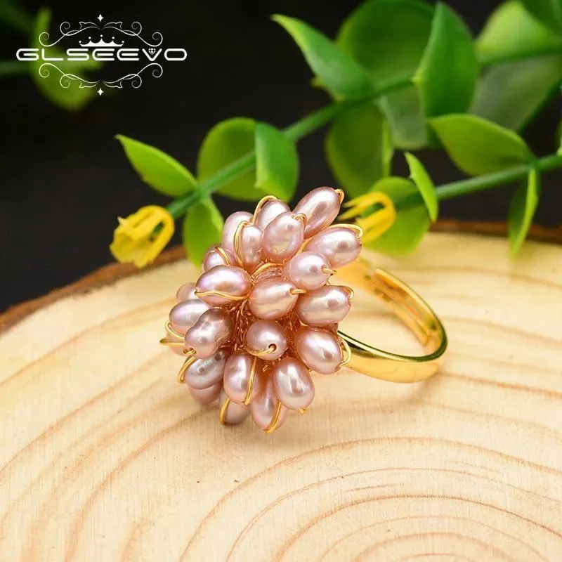 925 Sterling Silber Natürliche Süßwasser Rosa Perle Herzform Ring Für Frauen Hochzeit Edlen Schmuck anillos mujer GR0235