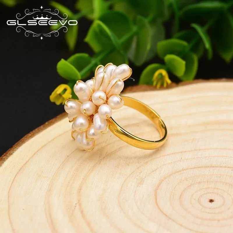 925 Sterling Silber Natürliche Süßwasser Rosa Perle Herzform Ring Für Frauen Hochzeit Edlen Schmuck anillos mujer GR0235