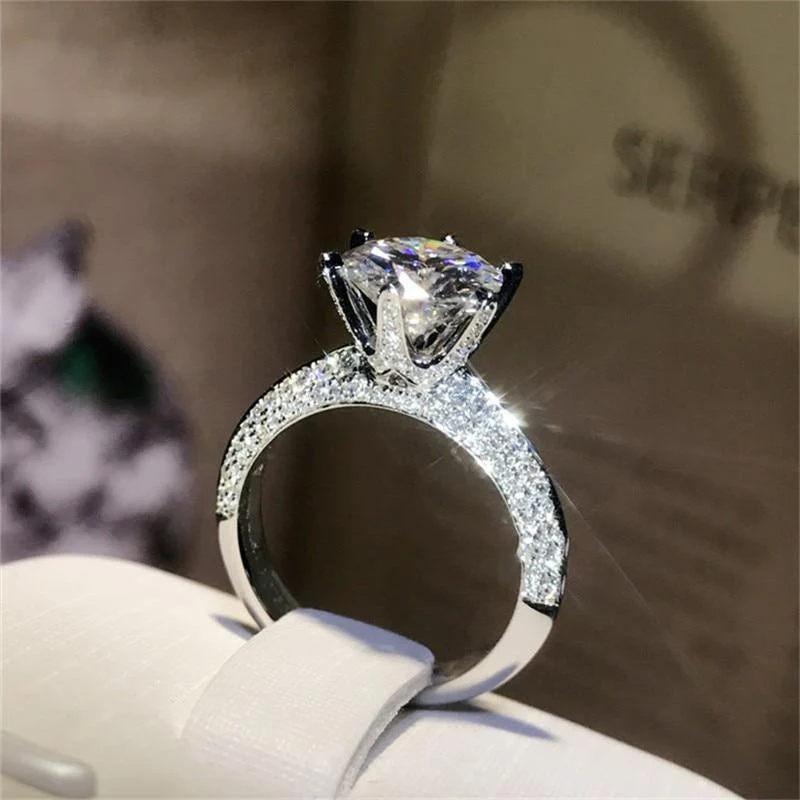 925 Sterling Silber Ring 2Ct 10 Herzen Pfeile SONA Diamant Hochzeit Schmuck Ringe Engagement für Frauen