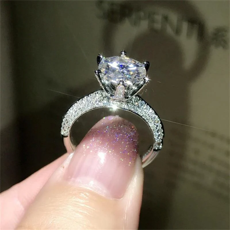 925 Sterling Silber Ring 2Ct 10 Herzen Pfeile SONA Diamant Hochzeit Schmuck Ringe Engagement für Frauen