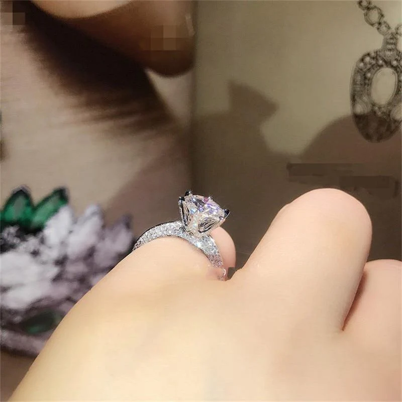 925 Sterling Silber Ring 2Ct 10 Herzen Pfeile SONA Diamant Hochzeit Schmuck Ringe Engagement für Frauen
