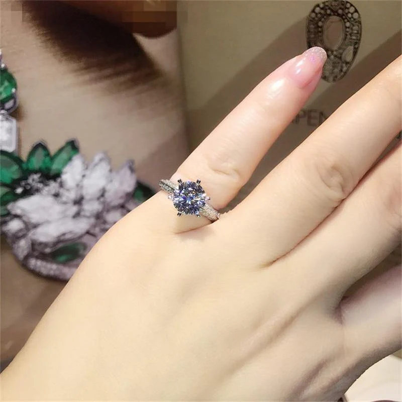 925 Sterling Silber Ring 2Ct 10 Herzen Pfeile SONA Diamant Hochzeit Schmuck Ringe Engagement für Frauen