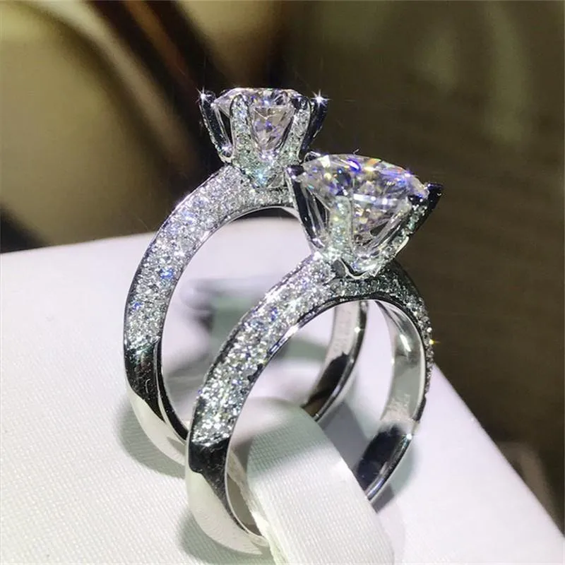 925 Sterling Silber Ring 2Ct 10 Herzen Pfeile SONA Diamant Hochzeit Schmuck Ringe Engagement für Frauen