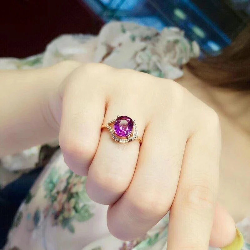 Roter Turmalin-Ring, 2.7 ct, reines 18-karätiges Gold, Schmuck, natürliche Rubi-Turmalin-Edelsteine, Diamanten, weibliche Ringe für Frauen, feiner Ring