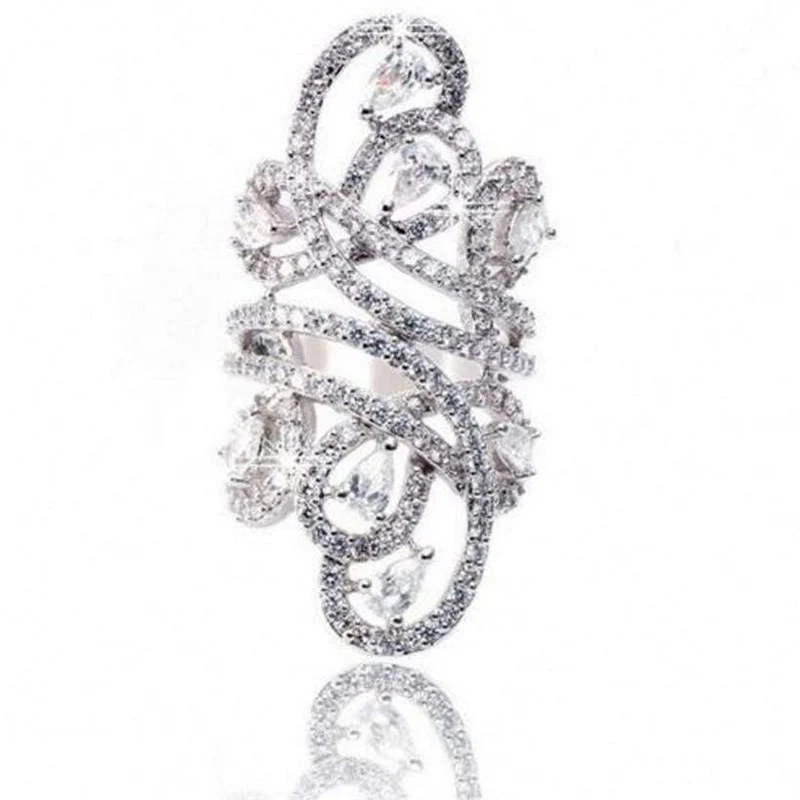 Frauen Männer Schmuck Simulierter Diamant Edelstein Ringe 925 Sterling Silber Verlobung Ehering Ring
