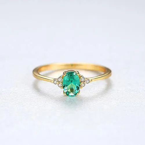 925 Sterling Silber Smaragd Edelstein Hochzeit Verlobung Diamanten Ring Damen Schmuck Geschenke Großhandel