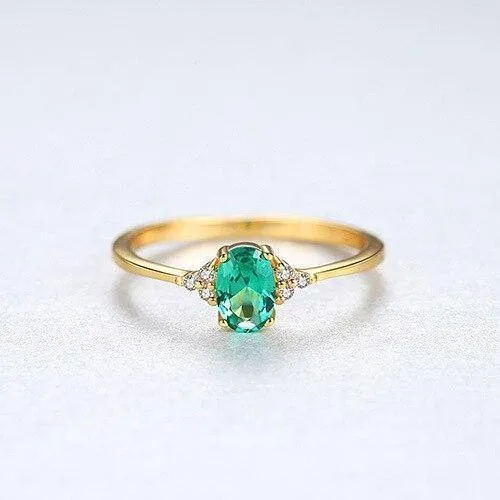 925 Sterling Silber Smaragd Edelstein Hochzeit Verlobung Diamanten Ring Damen Schmuck Geschenke Großhandel