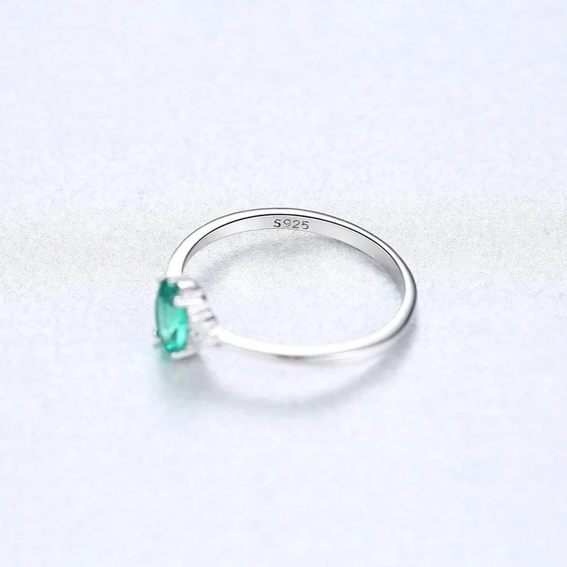 925 Sterling Silber Smaragd Edelstein Hochzeit Verlobung Diamanten Ring Damen Schmuck Geschenke Großhandel
