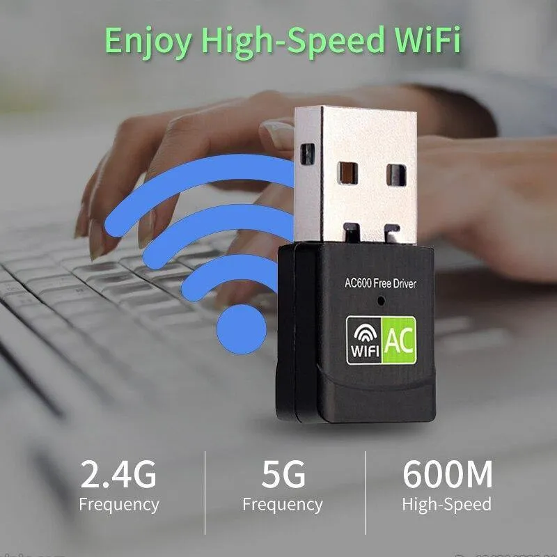 Treiber WLAN-Adapter Dual-Band-600Mbps-Netzwerkkarte Mini-WLAN-USB-Internet-Lan-WLAN-Adapter