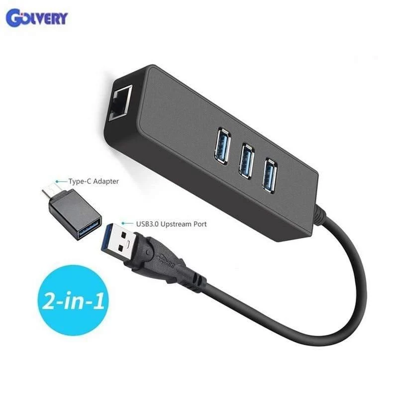Ethernet-Adapter Tragbarer USB-3.0-zu-RJ45-10- / 100- / 1000-Mbps-Netzwerk-LAN-Kabeladapter