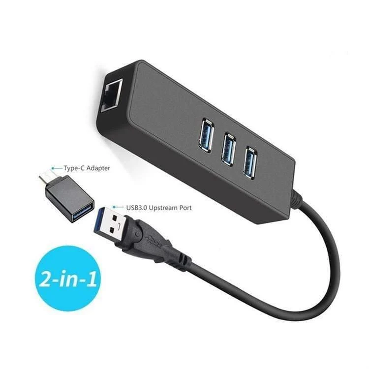 Ethernet-Adapter Tragbarer USB-3.0-zu-RJ45-10- / 100- / 1000-Mbps-Netzwerk-LAN-Kabeladapter