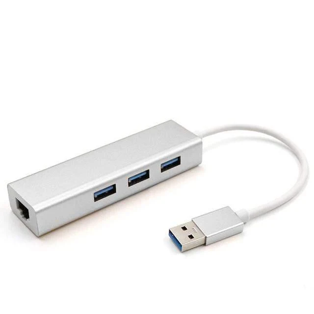 USB-Ethernet-Adapter 3-Ports USB-3.0-Hub USB-zu-Rj45-1000Mbps-Lan-Netzwerkkarte