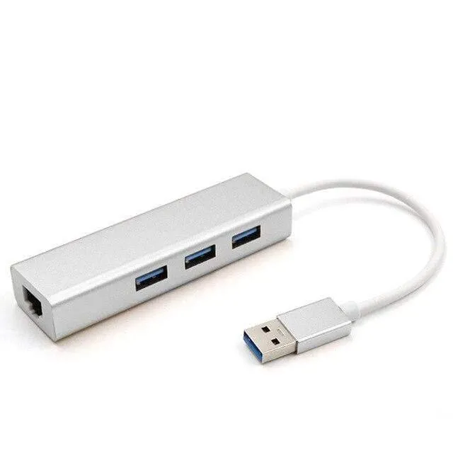 USB-Ethernet-Adapter 3-Ports USB-3.0-Hub USB-zu-Rj45-1000Mbps-Lan-Netzwerkkarte