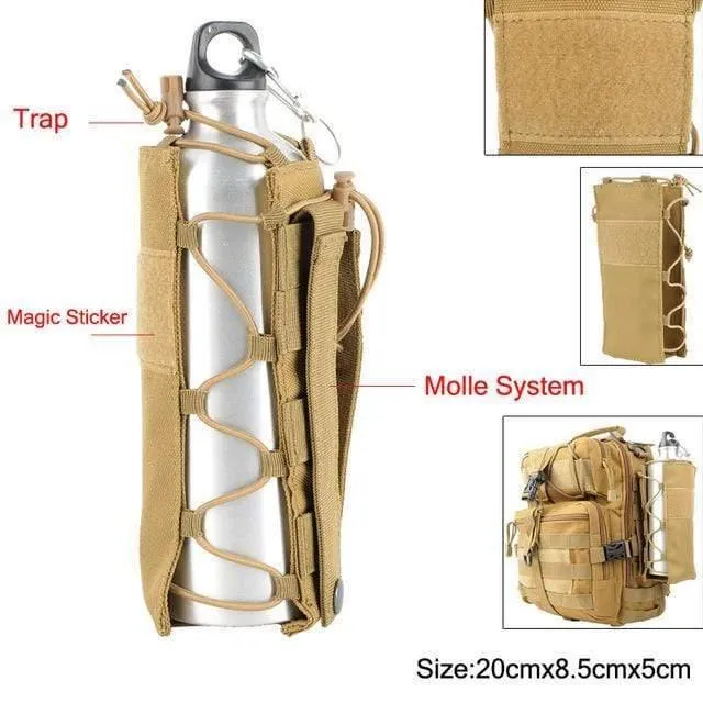 Wasserflaschentasche, taktische Armee, Wasserbeutel, Wasserkocher, Zubehörtaschen für Camping, Wandern, Reisen, Survival-Kits, Halter