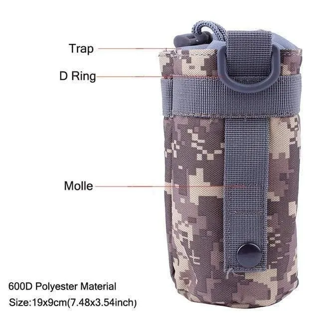 Wasserflaschentasche, taktische Armee, Wasserbeutel, Wasserkocher, Zubehörtaschen für Camping, Wandern, Reisen, Survival-Kits, Halter