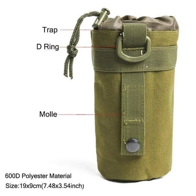 Wasserflaschentasche, taktische Armee, Wasserbeutel, Wasserkocher, Zubehörtaschen für Camping, Wandern, Reisen, Survival-Kits, Halter