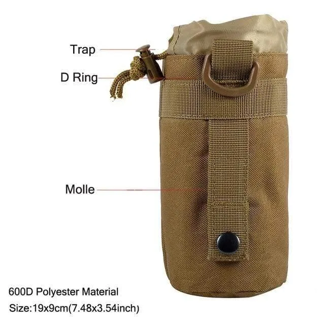 Wasserflaschentasche, taktische Armee, Wasserbeutel, Wasserkocher, Zubehörtaschen für Camping, Wandern, Reisen, Survival-Kits, Halter