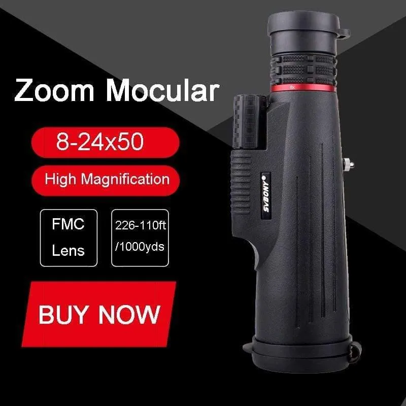 8-24x50 Zoom Monokular Hohe Vergrößerung FMC Glaslinse HD Teleskop Fernglas für die Jagd Wandern Camping F9325A
