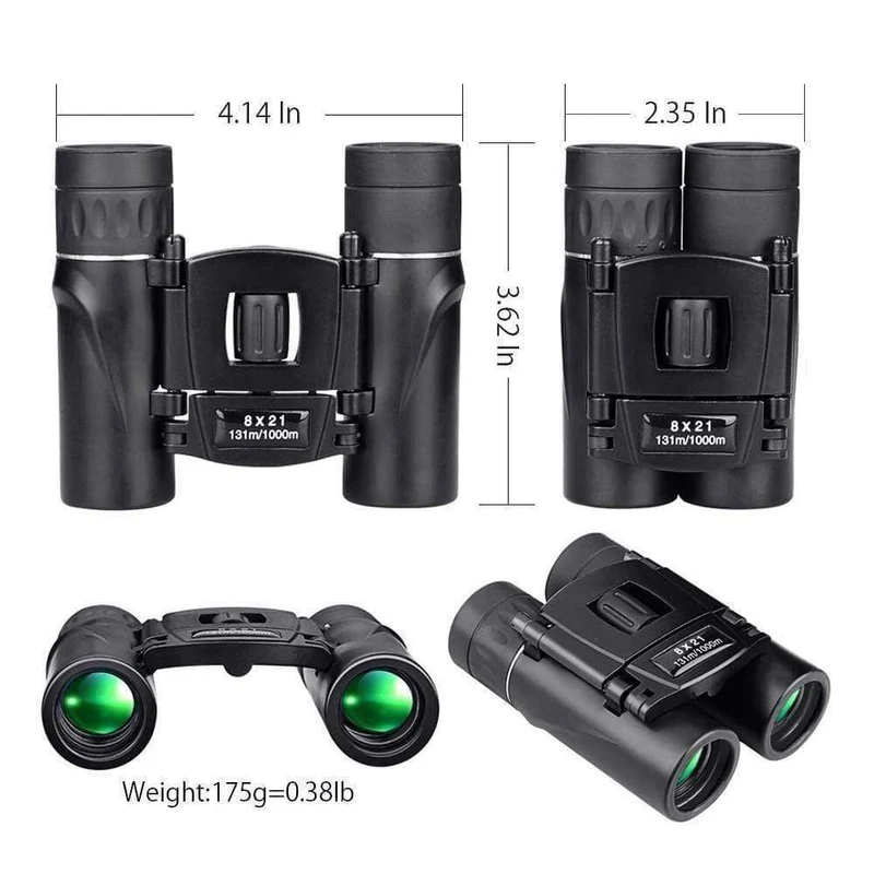 Mini 8x21 Zoom Fernglas Long Range 3000m Folding HD Leistungsstarkes Teleskop BAK4 FMC Optik Jagd Sport Camping Wandern