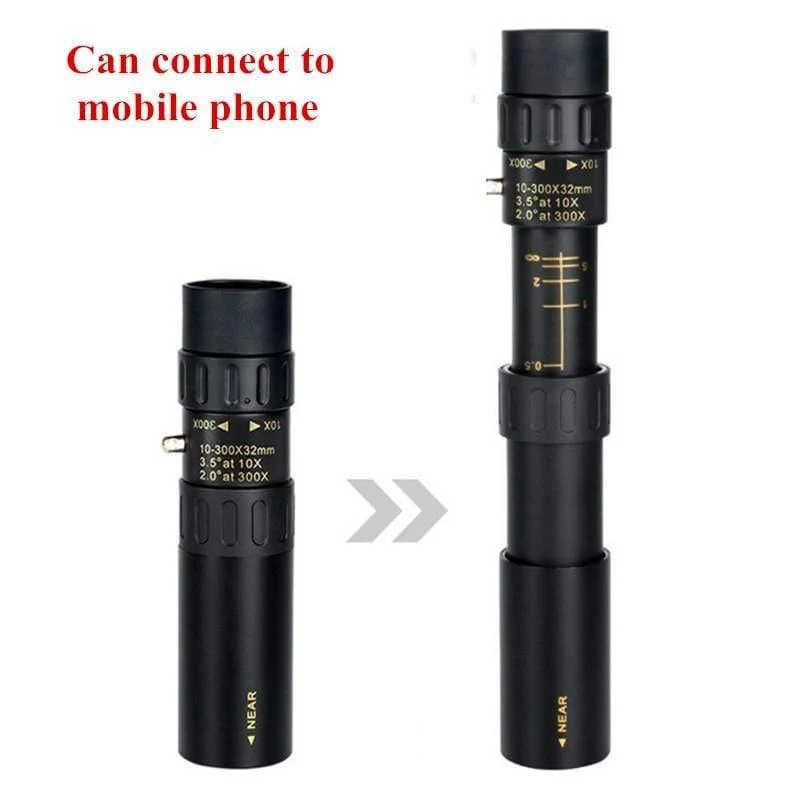 10-300X32 Teleskoptasche Mini-Monokularteleskop Long Range Zoom Jagd High Definition Camp Wandern Reisen Outdoor Ausr