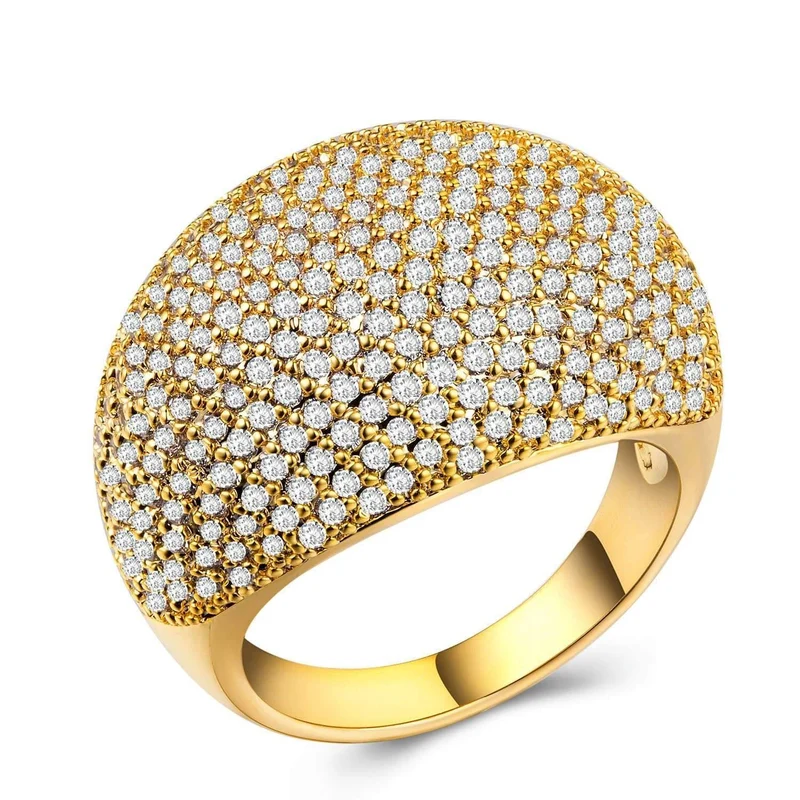 925 Sterling Silber Schmuck Diamantring Edelstahl Herren Indischer Schmuck Schatz voller Zirkon Goldring Roségold B1041