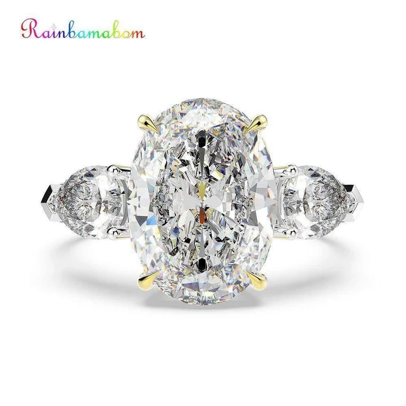 Ring aus massivem 925er-Sterlingsilber mit Moissanit-Edelsteinen, Hochzeit, Verlobung, Diamanten, edler Schmuck im Großhandel