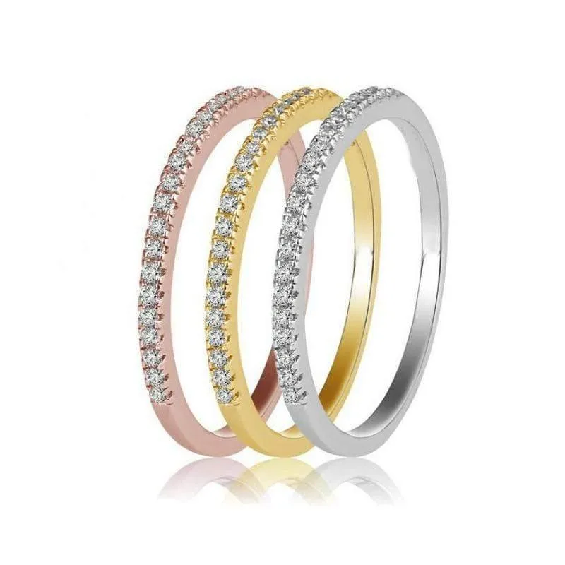 3 PCS 925 Sterling Silber Erstellt Moissanite Edelstein Hochzeit Engagement Diamanten Ring Sets Edlen Schmuck Großhandel