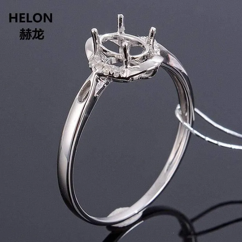 14 Karat Roségold Naturdiamanten Ring 4 x 6 mm Oval Cut Semi Mount Verlobungsring für Frauen Gelb Weiß Gold akzeptieren Größe ändern