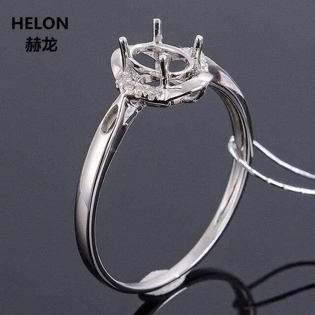 14 Karat Roségold Naturdiamanten Ring 4 x 6 mm Oval Cut Semi Mount Verlobungsring für Frauen Gelb Weiß Gold akzeptieren Größe ändern