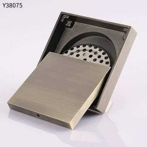 Edelstahl 10 * 10cm Quadratisch Geruchsneutraler Bodenablauf Bad Unsichtbarer Retro-Duschablauf Y38075 (Y38075)