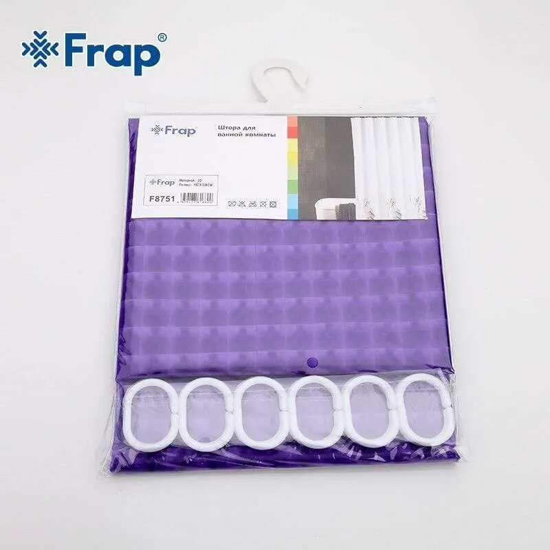 180 * 180cm Kunststoff PEVA 3d Wasserdichter Duschvorhang lila Badvorhang Luxusbadvorhang Mit Haken F8701 F8751