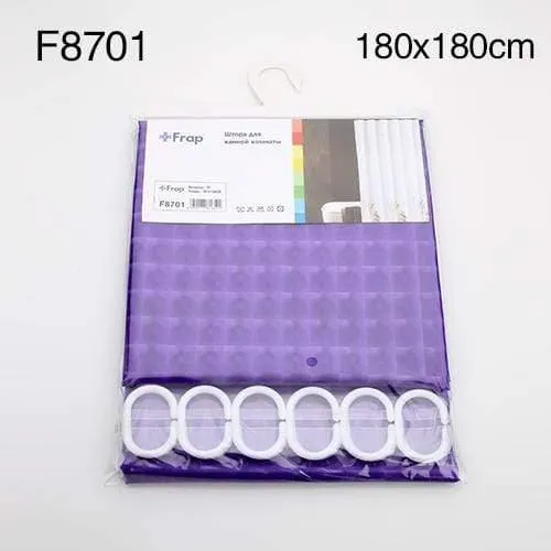 180 * 180cm Kunststoff PEVA 3d Wasserdichter Duschvorhang lila Badvorhang Luxusbadvorhang Mit Haken F8701 F8751