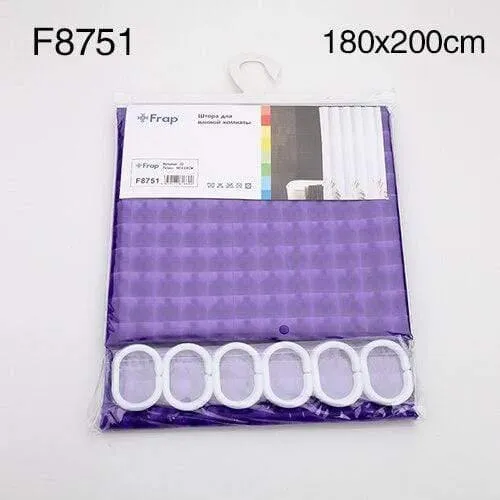 180 * 180cm Kunststoff PEVA 3d Wasserdichter Duschvorhang lila Badvorhang Luxusbadvorhang Mit Haken F8701 F8751