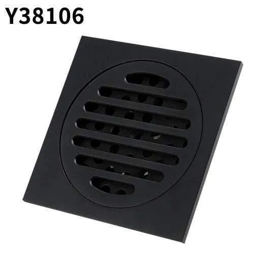 Moderne Reine Schwarze Schmutzfänger Gewöhnliche Bad Wc Bad Balkon Schnelle Entwässerung Flieseneinsatz Quadratische Abflüsse Y38106 (Y38106)