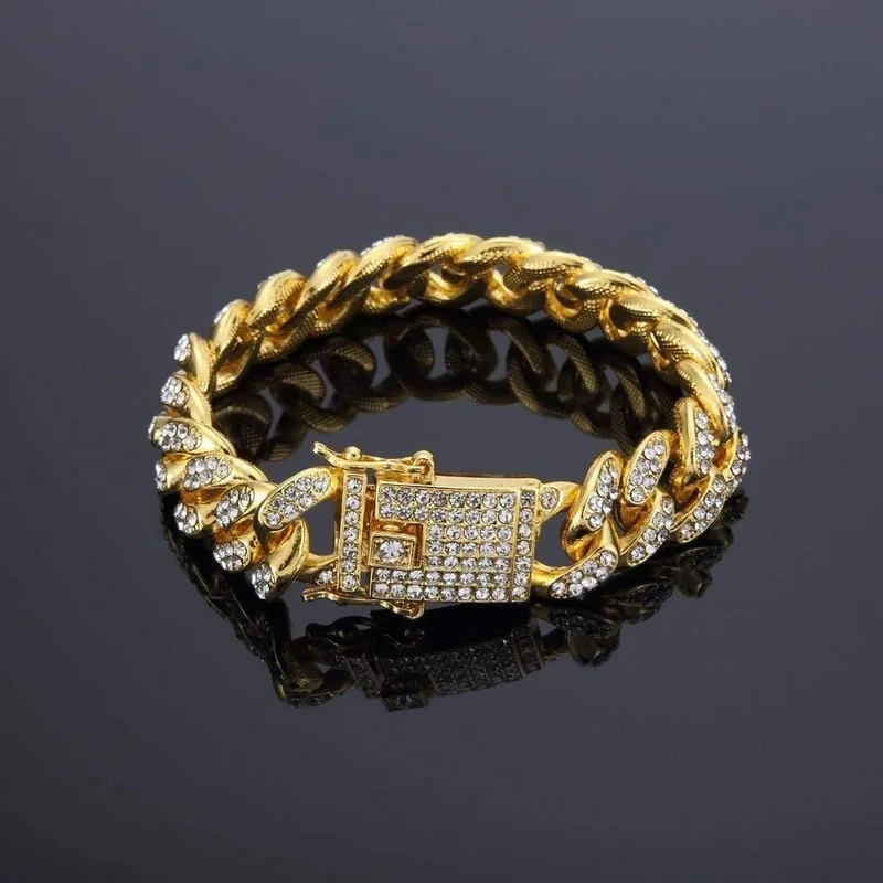 Männer Armband Mode 18-20 cm lange Miami Cuban Link Armbänder männlichen Hiphop Schmuck Geschenke