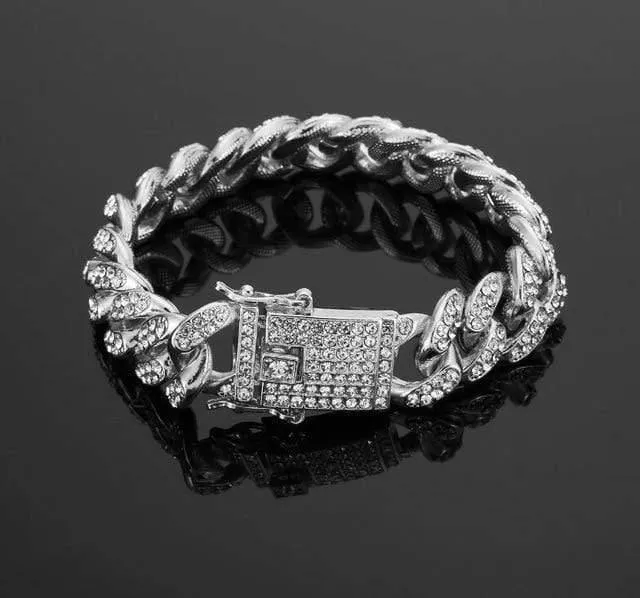 Männer Armband Mode 18-20 cm lange Miami Cuban Link Armbänder männlichen Hiphop Schmuck Geschenke