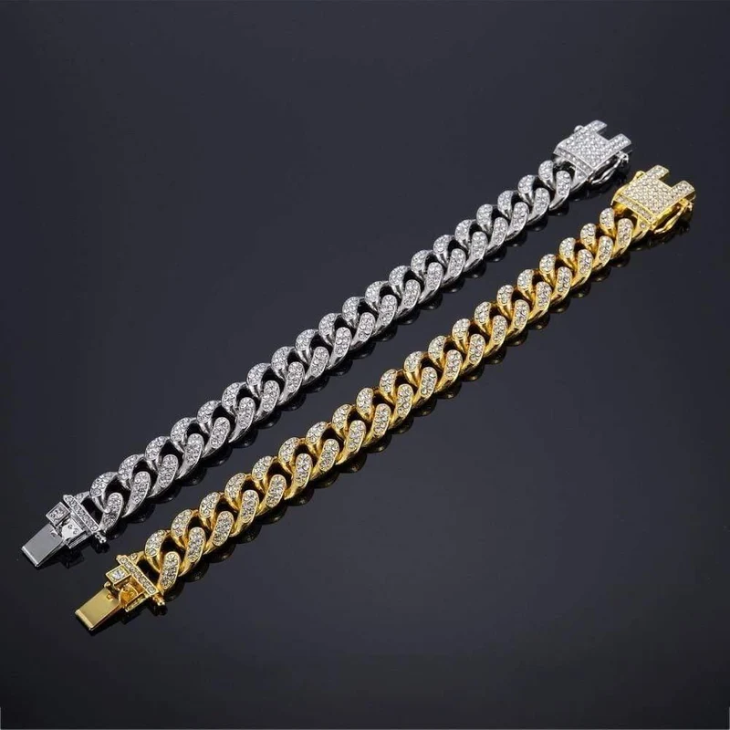 Männer Armband Mode 18-20 cm lange Miami Cuban Link Armbänder männlichen Hiphop Schmuck Geschenke