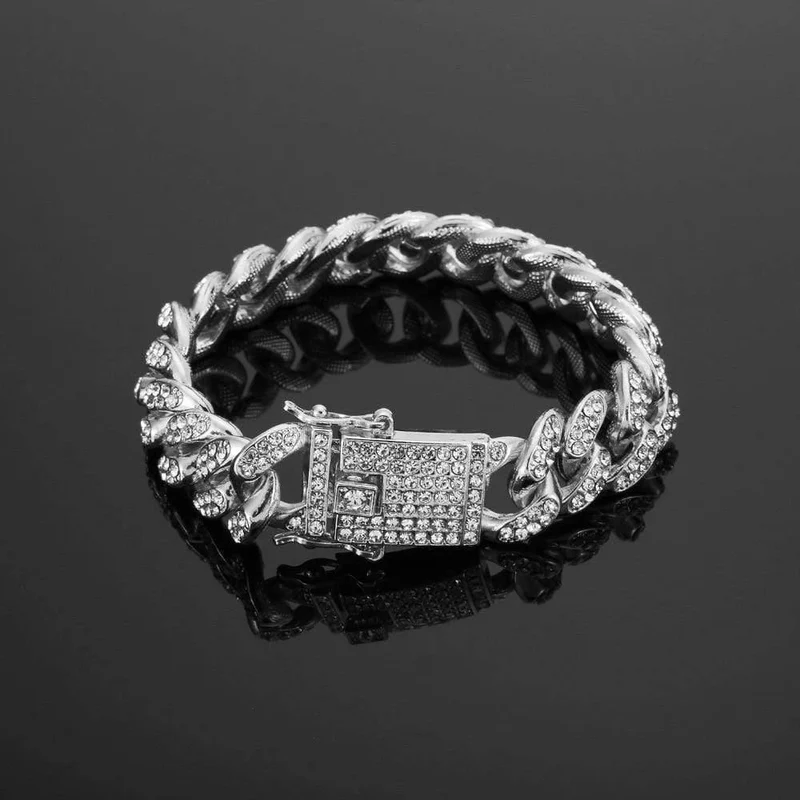 Männer Armband Mode 18-20 cm lange Miami Cuban Link Armbänder männlichen Hiphop Schmuck Geschenke