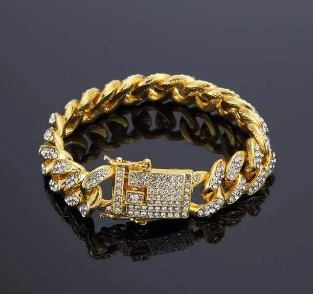 Männer Armband Mode 18-20 cm lange Miami Cuban Link Armbänder männlichen Hiphop Schmuck Geschenke