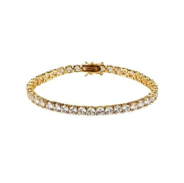 Zirkon Mode 1 Row 5mm Breite Gliederkette CZ Armbänder Hiphop Schmuck Geschenk für Unisex