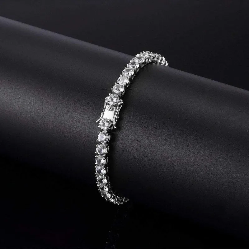 Zirkon Mode 1 Row 5mm Breite Gliederkette CZ Armbänder Hiphop Schmuck Geschenk für Unisex