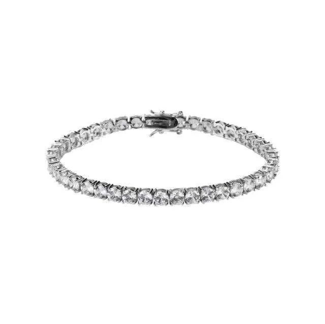 Zirkon Mode 1 Row 5mm Breite Gliederkette CZ Armbänder Hiphop Schmuck Geschenk für Unisex