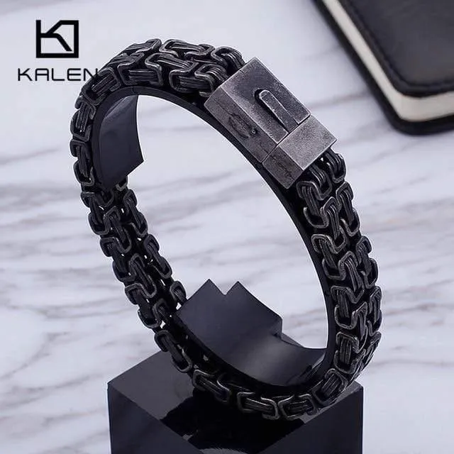 Italien Gold Edelstahl Kette Link Armbänder Für Männer Mode Männlichen 22CM Magnetische Hand Kette Armbänder Schmuck