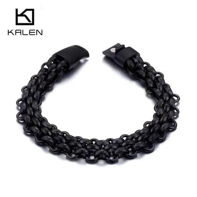 Italien Gold Edelstahl Kette Link Armbänder Für Männer Mode Männlichen 22CM Magnetische Hand Kette Armbänder Schmuck