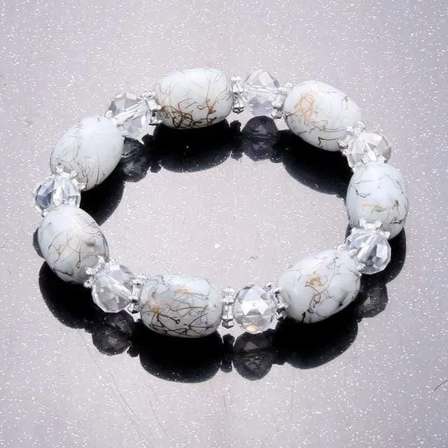 Amazonite Naturstein Streche Armband elastische Pulsrase Männer Frauen Modeschmuck Perlen erstellt Charms DIY