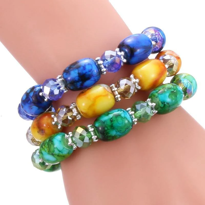 Amazonite Naturstein Streche Armband elastische Pulsrase Männer Frauen Modeschmuck Perlen erstellt Charms DIY